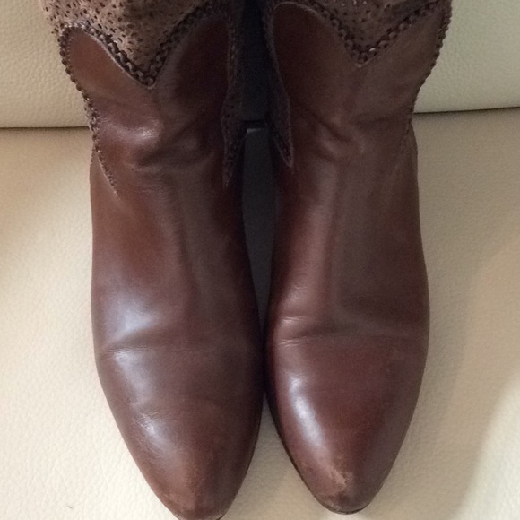 Made and bought in Italy brown leather cowboy boot - Picture 2 of 7